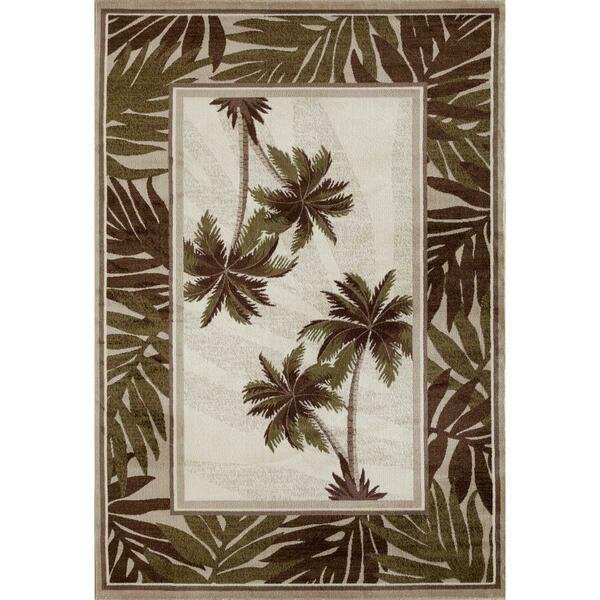 8 X 11 Ft. Palm Coast Collection Frond Woven Area Rug, Beige, Art Carpet, Mfr#: 841864131340
